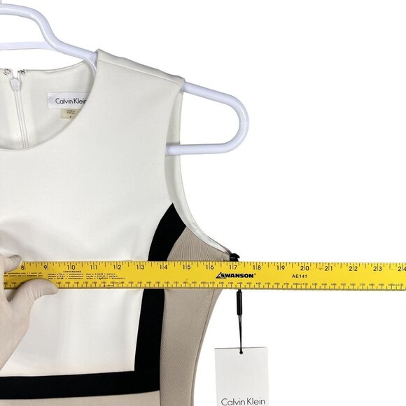 Calvin Klein NWT Womens 4 Colorblock Sleeveless Sheath Dress Purple Career Wear - Picture 11 of 16